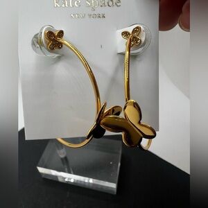 NWT Kate Spade Hoop Butterfly Earrings